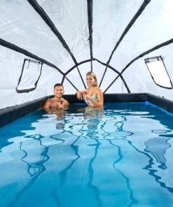 EXIT Stone Basseng 400x200x100cm Med Sanfilterpumpe Og Kuppel, Grå -icewarehouse shop 30.37.42.00 2669 3a