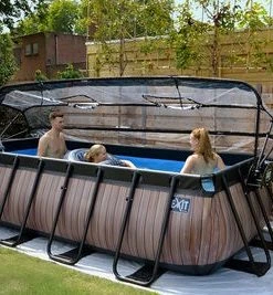 EXIT Stone Basseng 400x200x100cm Med Sanfilterpumpe Og Kuppel, Grå -icewarehouse shop 30.37.42.00 2669 3e