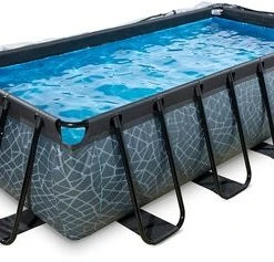 EXIT Stone Basseng 400x200x100cm Med Sanfilterpumpe Og Kuppel, Grå -icewarehouse shop 30.37.42.00 2669 4b