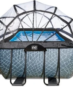 EXIT Stone Basseng 400x200x100cm Med Sanfilterpumpe Og Kuppel, Grå -icewarehouse shop 30.37.42.00 2669 4c