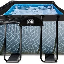 EXIT Stone Basseng 400x200x100cm Med Sanfilterpumpe Og Kuppel, Grå -icewarehouse shop 30.37.42.00 2669 4e
