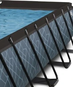 EXIT Stone Basseng 400x200x100cm Med Sanfilterpumpe Og Kuppel, Grå -icewarehouse shop 30.37.42.00 2669 4f