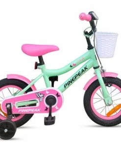 Pinepeak Barnesykkel Sommerfugl 12 Tommer, Rosa/Grønn